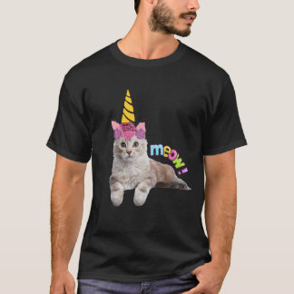 Eenhoornkat Meow cat shirt retro