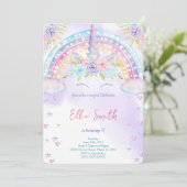 Eenhoornkinderen uitnodiging (Staand voorkant)