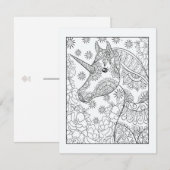 Eenhoornkleurig Briefkaart | Magische DIY kleursto (Voorkant / Achterkant)