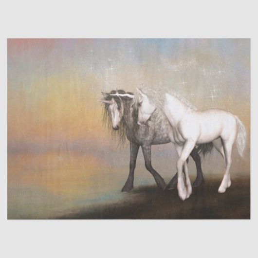 Eenhoornliefde in de regenboogwereld tissuepapier (Voorkant)