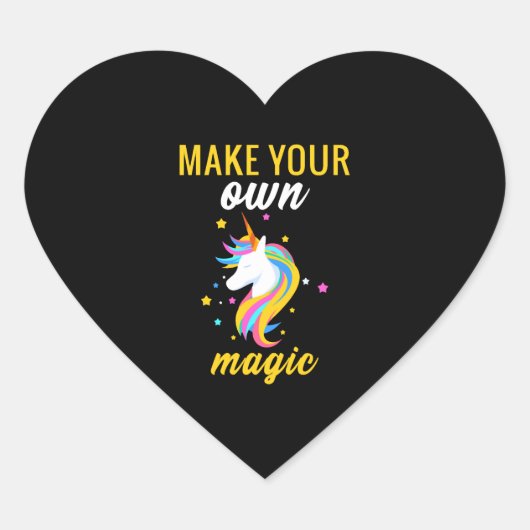 eenhoornmagie hart sticker (Voorkant)