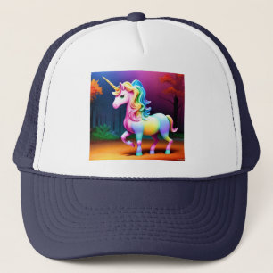 Eenhoornpaard met regenboogkleuren trucker pet