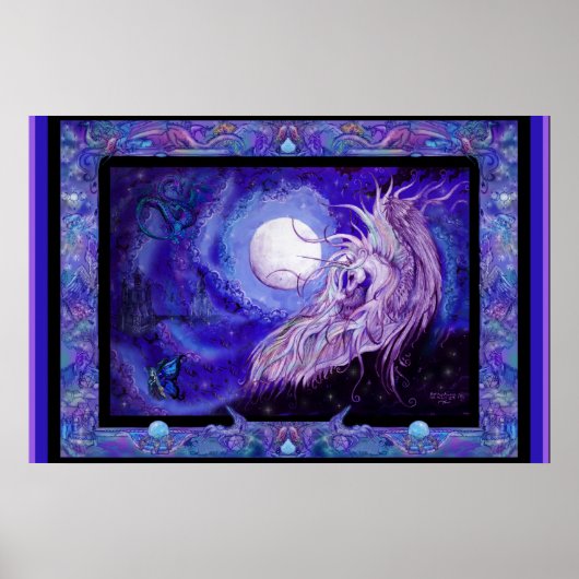 eenhoornpaarden - pony equine pegasus - schelpdier poster (Voorkant)