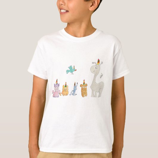 Eenhoornparade T-shirt (Voorkant)