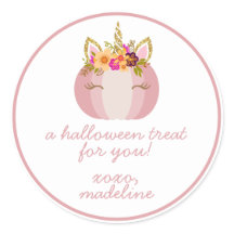 Eenhoornpompoen | Kinder Halloween Sticker