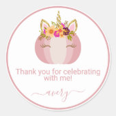Eenhoornpompoen | Verjaardag Sticker (Voorkant)
