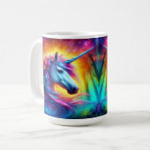 Eenhoornportret in betoverd bos koffiemok (Voorkant links)