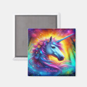 Eenhoornportret in betoverd bos magneet (Voorkant / Achterkant)