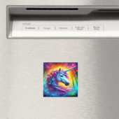 Eenhoornportret in betoverd bos magneet (Insitu (Vaatwasser))