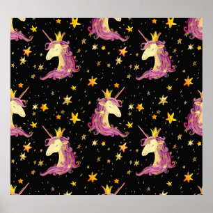 Eenhoornprinses: Waterverf sprookje Poster