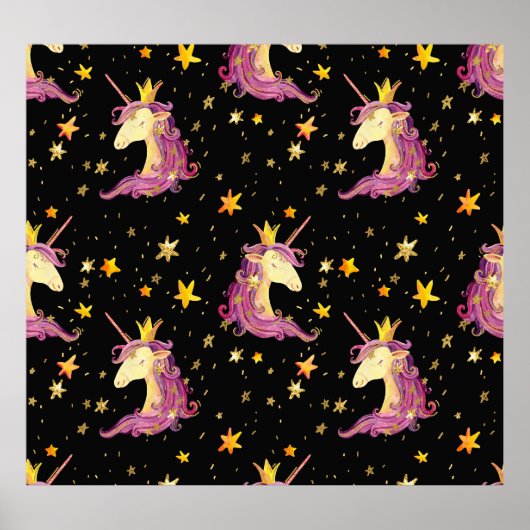 Eenhoornprinses: Waterverf sprookje Poster (Voorkant)