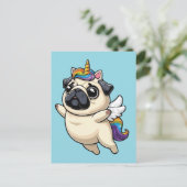 Eenhoornpup Feestdagenkaart (Staand voorkant)