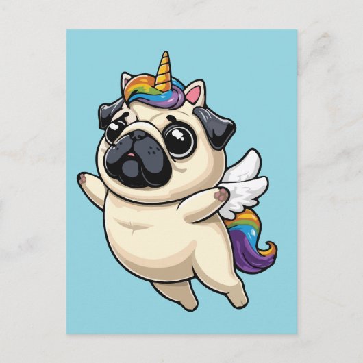 Eenhoornpup Feestdagenkaart (Voorkant)