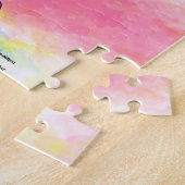 Eenhoornpuzzel voor regenboog. Persoonlijke naam. Legpuzzel (Zijkant)