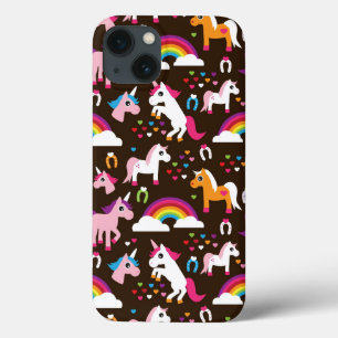 eenhoornregenboogpaard met kinder achtergrond Case-Mate iPhone case