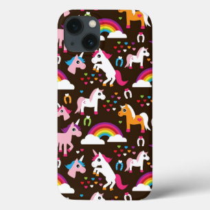 eenhoornregenboogpaard met kinder achtergrond Case-Mate iPhone case