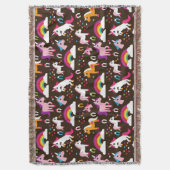 eenhoornregenboogpaard met kinder achtergrond deken (Voorkant Verticaal)