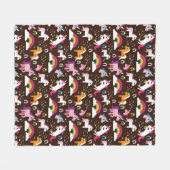 eenhoornregenboogpaard met kinder achtergrond fleece deken (Voorkant (Horizontaal))
