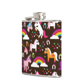 eenhoornregenboogpaard met kinder achtergrond heupfles (Links)