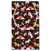 eenhoornregenboogpaard met kinder achtergrond klein cadeauzakje (Achterkant)