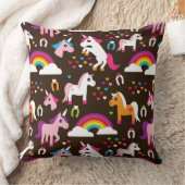 eenhoornregenboogpaard met kinder achtergrond kussen (Deken)