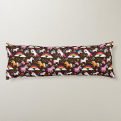 eenhoornregenboogpaard met kinder achtergrond lichaamskussen (Achterkant)