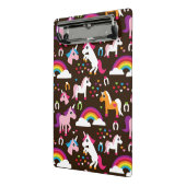 eenhoornregenboogpaard met kinder achtergrond mini klembord (Angled2)