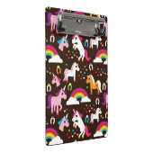 eenhoornregenboogpaard met kinder achtergrond mini klembord (Schuin)