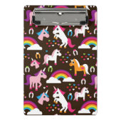 eenhoornregenboogpaard met kinder achtergrond mini klembord (Voorkant)