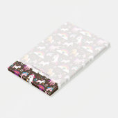 eenhoornregenboogpaard met kinder achtergrond post-it® notes (Schuin)