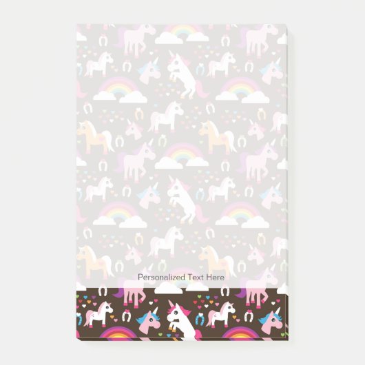 eenhoornregenboogpaard met kinder achtergrond post-it® notes (Voorkant)