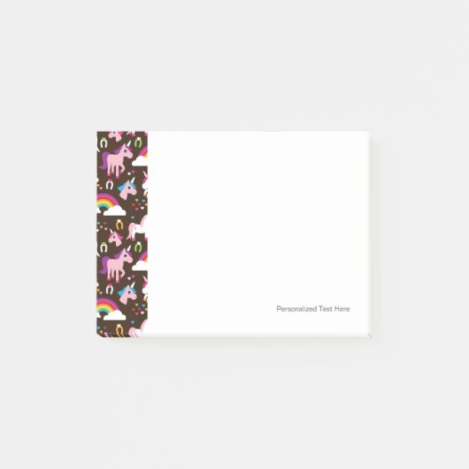 eenhoornregenboogpaard met kinder achtergrond post-it® notes (Voorkant)