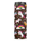 eenhoornregenboogpaard met kinder achtergrond thermosbeker (Achterkant)