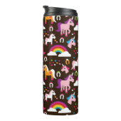 eenhoornregenboogpaard met kinder achtergrond thermosbeker (Geroteerd rechts)
