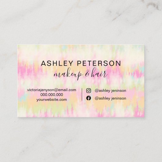 Eenhoornregenboogschoorsteenmake-up voor de steenk visitekaartje (Achterkant)