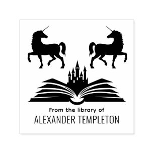 Eenhoorns Boek Kasteel #2 “Uit de bibliotheek van” Zelfinktende Stempel