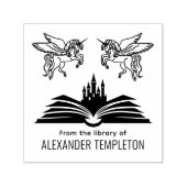 Eenhoorns Boek Kasteel “Uit de bibliotheek van” Na Zelfinktende Stempel (Design)
