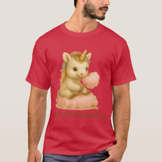 Eenhoorns Cotton Candy Dromen Vintage Stijl retro T-shirt