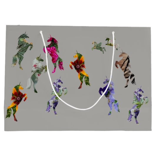 Eenhoorns Custom Gift Bag - Groot, glanzend Large Cadeautasje (Achterkant)