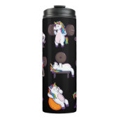 Eenhoorns die een Gym Workout doen Thermosbeker (Voorkant)