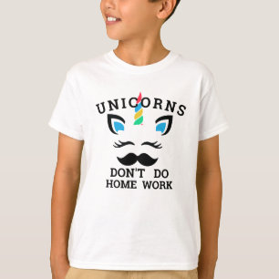 Eenhoorns doen geen huiswerk T-shirt