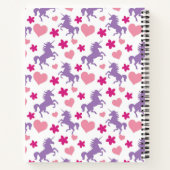 Eenhoorns en harten patroon notitieboek (Achterkant)