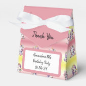 Eenhoorns en madeliefjes, verjaardagsfeestje dank  bedankdoosjes (Voorkant Zijde)