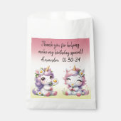 Eenhoorns en madeliefjes, verjaardagsfeestje dank bedankzakje (Voorkant)