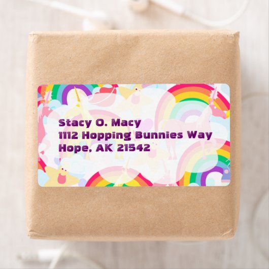 Eenhoorns en Rainbows Label (Insitu)