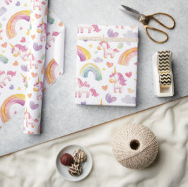 Eenhoorns en Regenbogen Baby Cadeau Cadeaupapier
