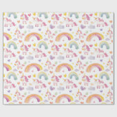 Eenhoorns en regenbogen Baby Gift Cadeaupapier (Vlak)
