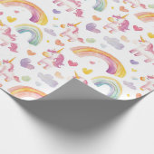 Eenhoorns en regenbogen Baby Gift Cadeaupapier (Hoek)