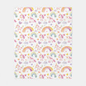 Eenhoorns en regenbogen Baby Gift Fleece Deken (Voorkant)