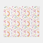 Eenhoorns en regenbogen Baby Gift Fleece Deken (Voorkant (Horizontaal))